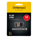 Intenso Slim Line - Chiavetta USB - 64 GB - USB 3.0 - nero